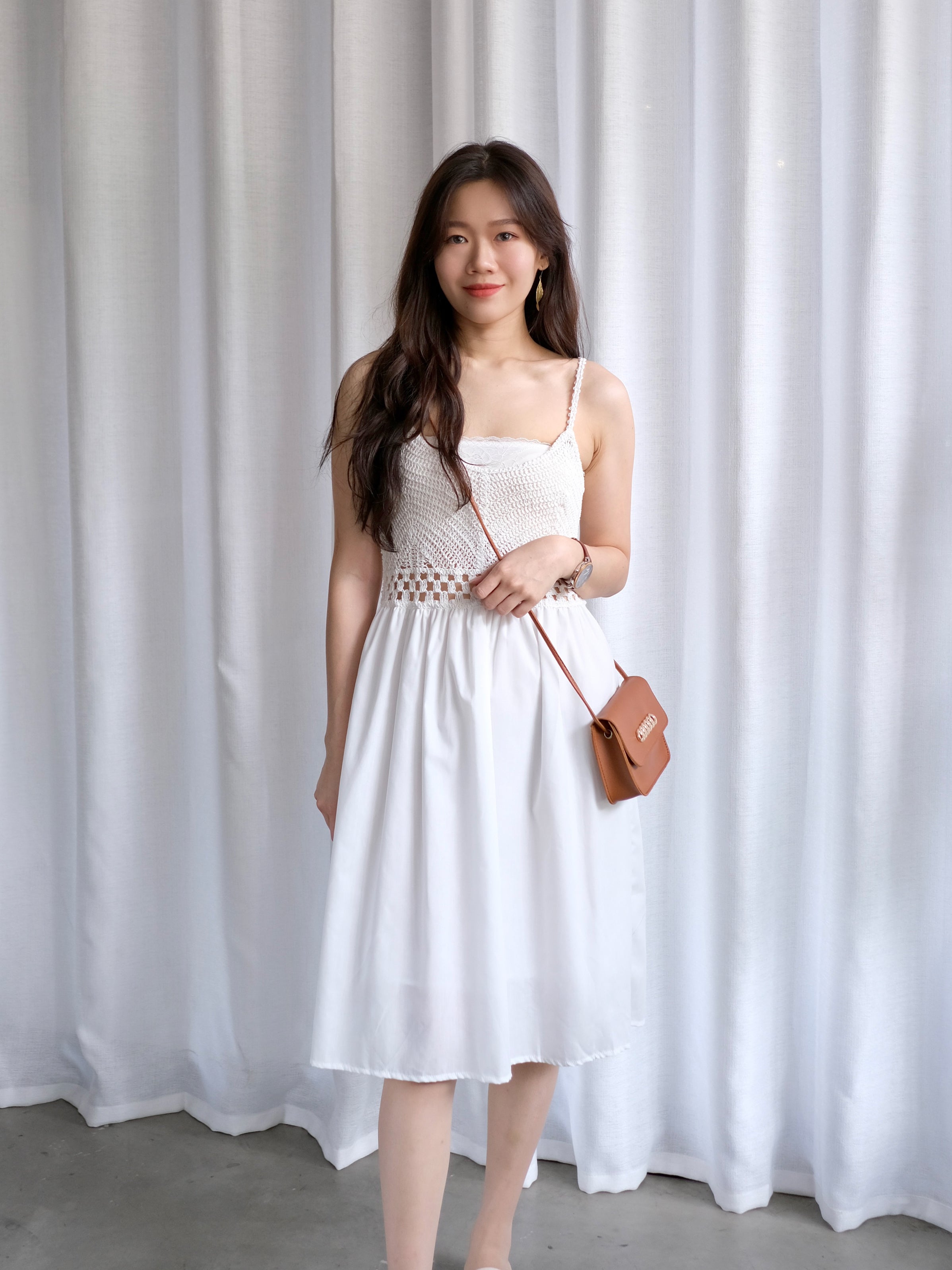 ACEWIN Spaghetti Strap Crochet Dress (Free Size) 703217 ACEWIN Spaghetti Strap Crochet Dress (Free Size) 703217